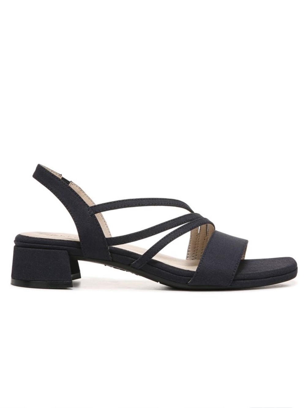 Life Stride 8.5 Joy 2 Lux Navy Strappy Low Block Heel Sandals - Picture 2 of 12